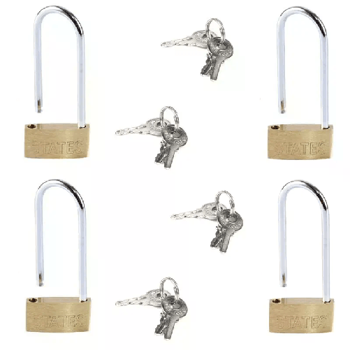 4x lucchetto arco con 3 chiavi sicurezza varie misure lungo catenaccio antifurto