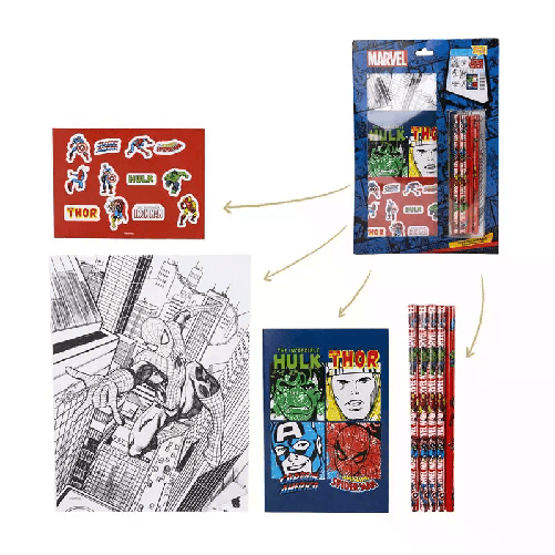Set cancelleria bambini ufficiale Marvel Avengers matite colorate scuola arte