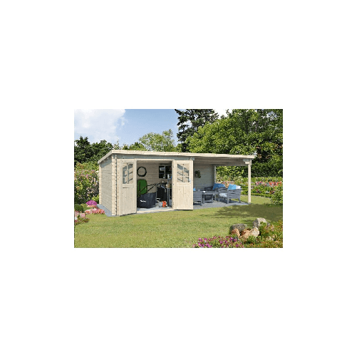 Casetta 300x300 con Porticato 300x300 Block House Legno 28 mm per Giardino