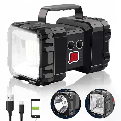 Torcia led portatile ricaricabile potente campeggio escursionismo USB emergenza