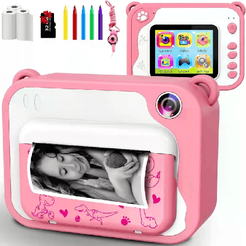 Fotocamera digitale per bambini macchina fotografica stampa istantanea 32Gb