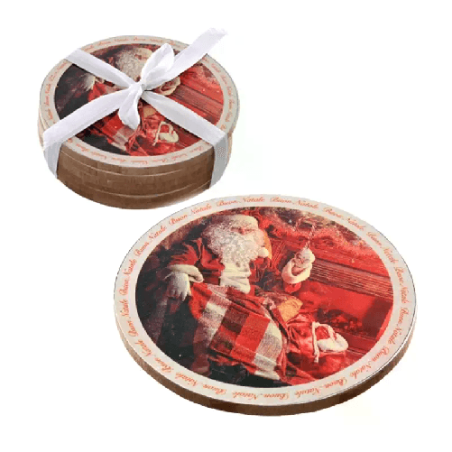 Sottobicchieri natalizi tondi 10 cm legno 12 Pezzi decorazione natale casa
