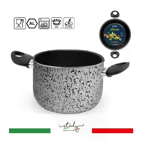 Pentola in alluminio antiaderente tonda 16 cm made in Italy cucina Casseruola