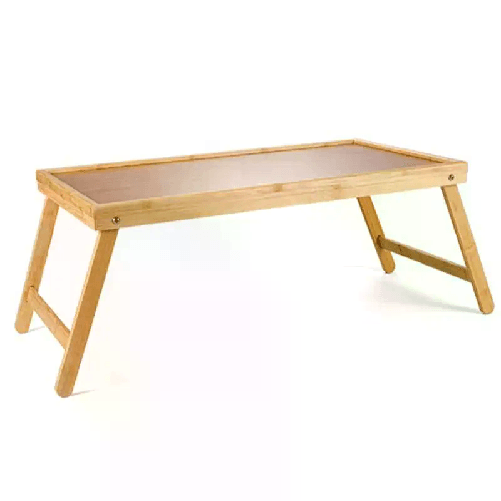 Vassoio da letto in bamboo multiuso colazione 50x30 cm con piedi richiudibili