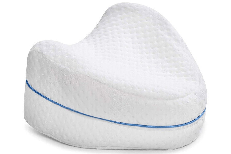 Cuscino Gambe Memory Foam Supporto Schiena Ginocchio Fodera Lavabile Cotone