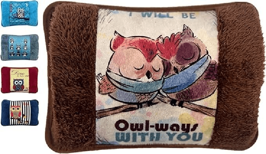 Borsa Acqua Calda Elettrica Peluche Scaldamani Scaldapiedi Allevia Dolori Scalda Gufo Marrone