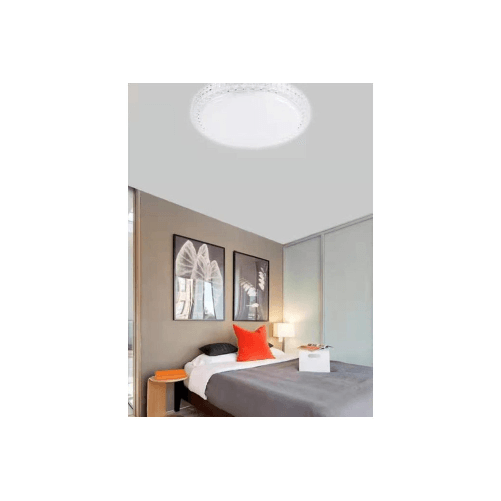 Trade Shop Traesio-plafoniera Da Soffitto Interno 60w Bordo Cristalli Luce Fredda Fst-50a40339 49cm -