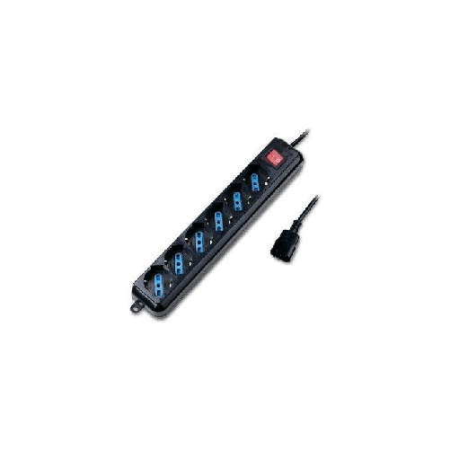 Atlantis Land P011-SL3006P-B prolunghe e multiple 1,5 m 6 presa(e) AC Interno Nero