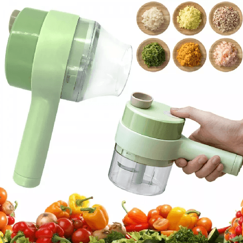 MF artSHOP Mini Tritatutto Elettrico Portatile, Affettaverdure Ricaricabile USB 4 in 1 Taglia Verdure Mini Tritatutto Elettrico Portatile, Affettaver