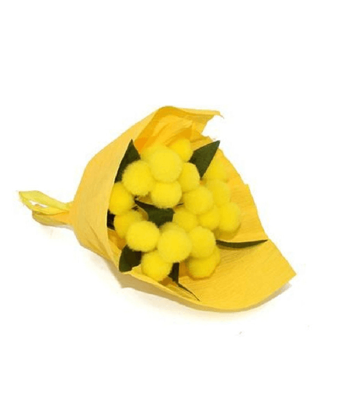 2pz Bouquet Mini Mimosa Artificiale Idea Regalo Festa Della Donna Fiori Gialli -