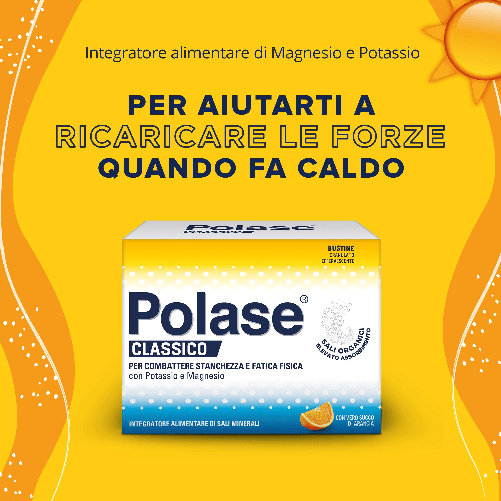Polase Classico, Integratore Alimentare di Magnesio e Potassio, Contro Stanchezza e Fatica Fisica, Caldo
