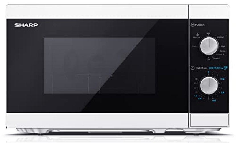 Sharp YC-MG01E-W forno a microonde Nero, Bianco Microonde con grill Superficie piana 20 L 800 W