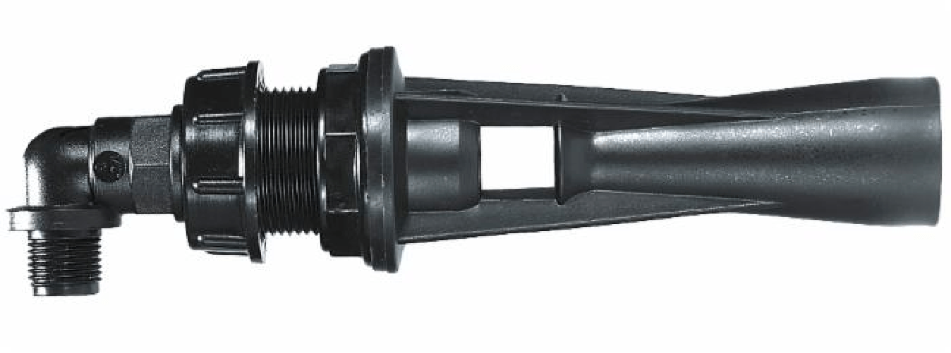 Agitatore idraulico ispezionabile con ugello Ø 2mm e raccordo curvo 90°
