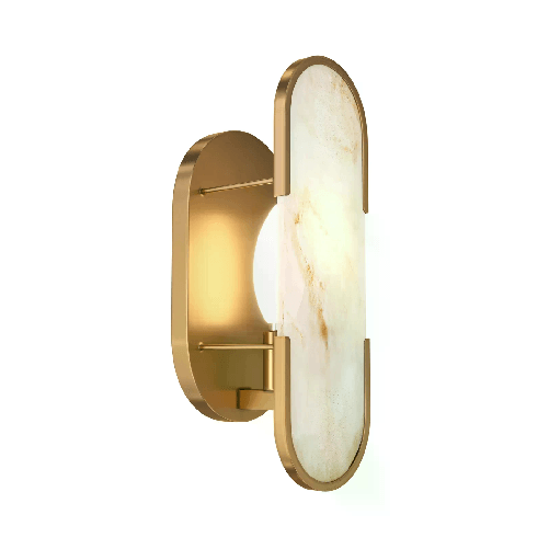Applique Da Parete Moderno Marmo Metallo Oro Marmo 1 Luce E14 40W
