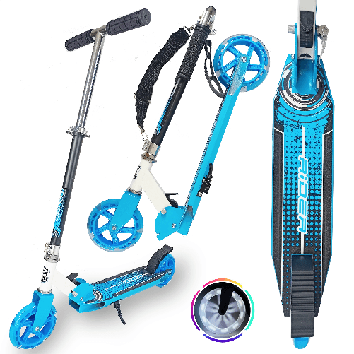 WeLLIFE |Monopattino per Bambini in Alluminio| Ruote Luminose a Led Grandi 140mm| Monopattino in Alluminio Pieghevole| Altezza Regolabile per Bambini