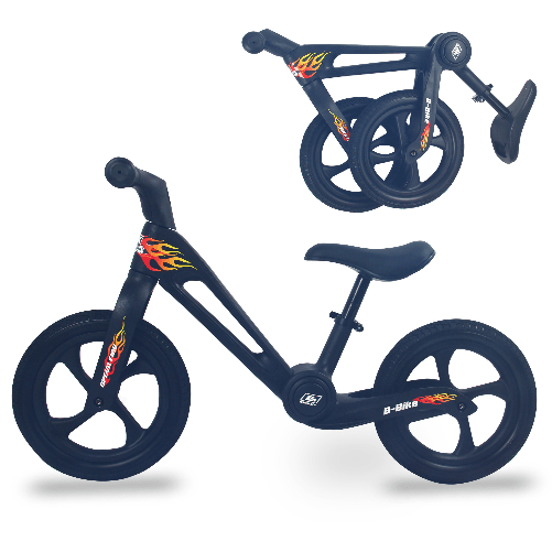 WeLLIFE |Speed Fire Bicicletta Senza Pedali per Bambini 2-5 Anni| Balance Bike a Spinta per Bambino |B-Bike Telaio Pieghevole| Ruote 12 Pollici Antifo