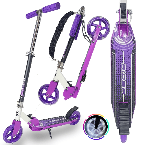 WeLLIFE |Monopattino per Bambini in Alluminio| Ruote Luminose a Led Grandi 140mm| Monopattino in Alluminio Pieghevole| Altezza Regolabile per Bambini
