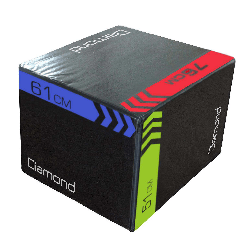 Diamond Plyo Box Soft PRO - 51-61-76 cm - imbottitura interna e rivestimento esterno in PVC con cerniera - 30 kg PBSD-P