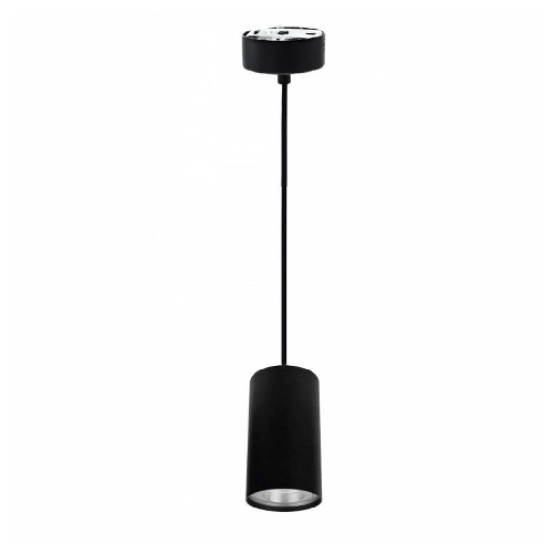 Trade Shop Traesio-lampadario Faretto Cilindro Pendente A Sospensione Attacco Gu10 Nero 15 Cm 99937 -