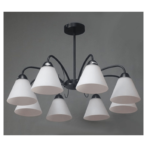 Lampadario Moderno A 8 Bracci Coppe In Vetro Lampada A Sospensione Luci E27 00859 -