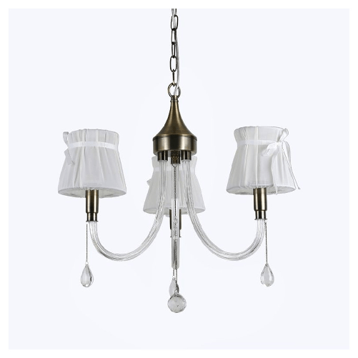 Trade Shop Traesio-lampadario Classico Bronzo Bianco A 3 Bracci Lampada Da Soffitto A Sospensione 92402 -