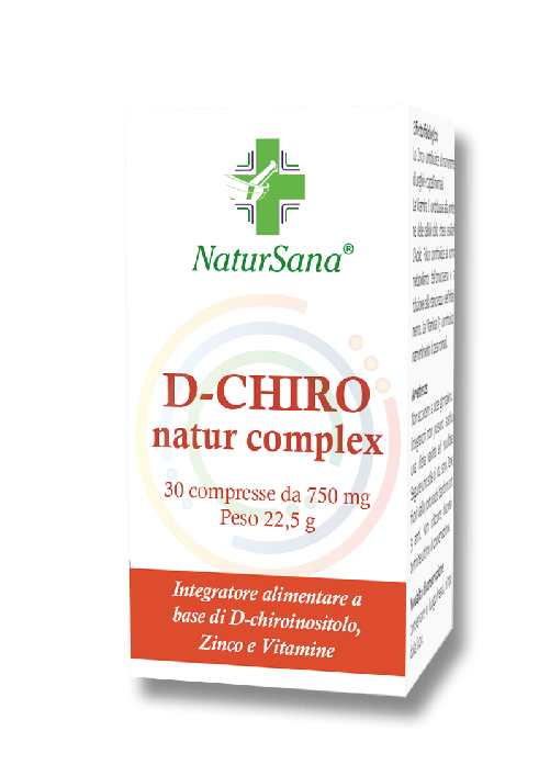 NaturSana D-CHIRO natur complex - Ovaio Policistico, Equilibrio Femminile, Acne - Zinco, Vitamina E