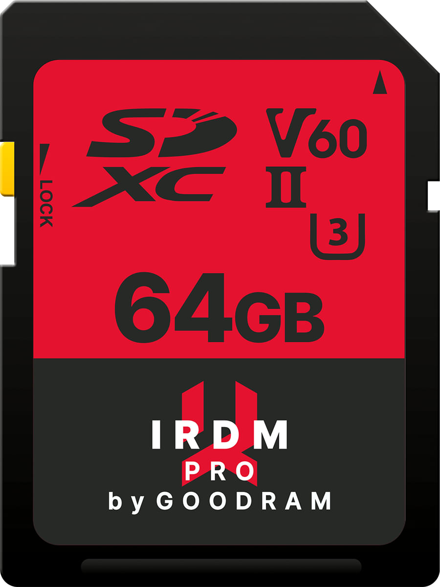 Goodram Scheda SD 64GB UHS II V60 GoodRAM - blister retail Goodram IRDM PRO 64 GB SDXC UHS-II