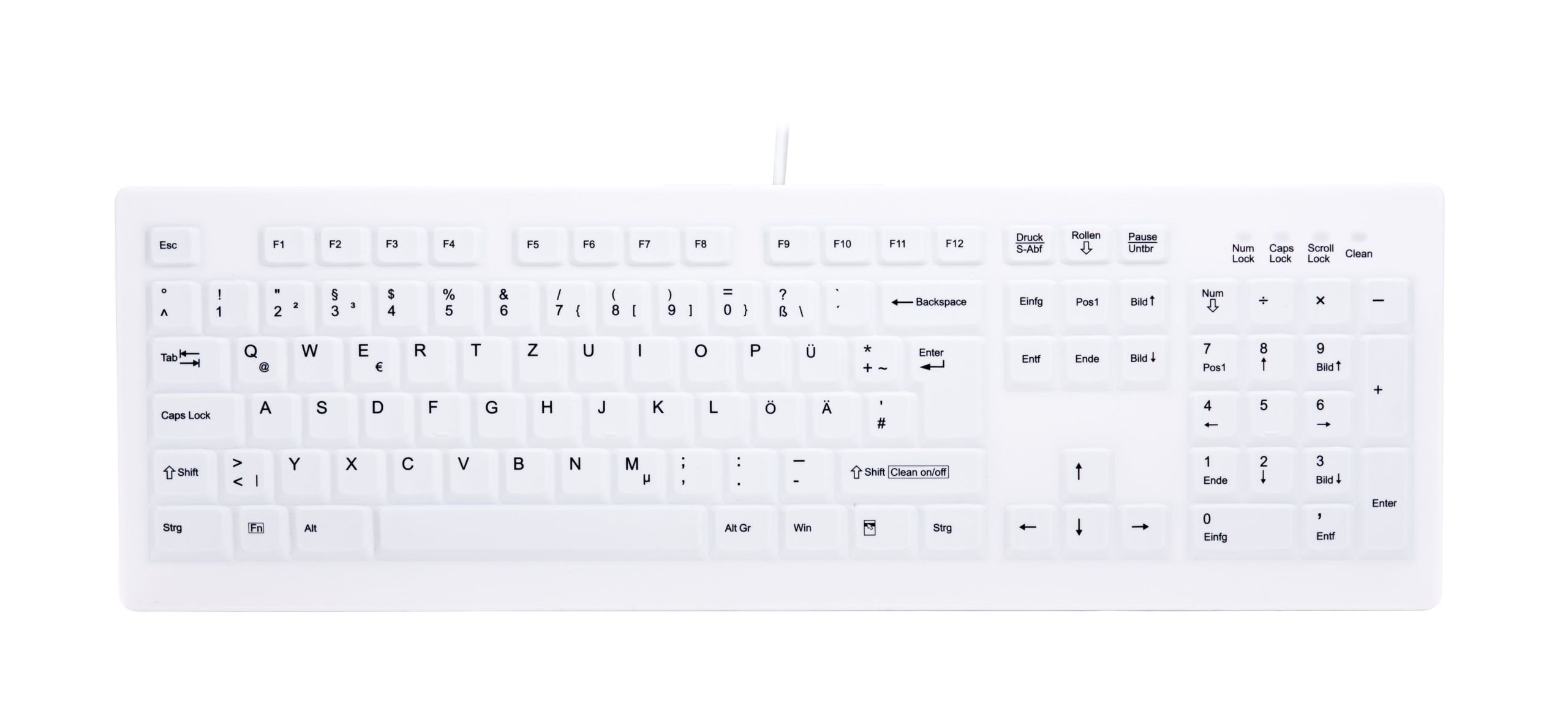 CHERRY AK-C8100F-U1-W/GE tastiera Medico USB QWERTZ Tedesco Bianco