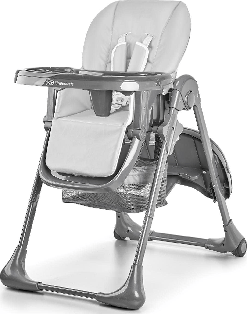 KINDERKRAFT Seggiolone Pappa Reclinabile e Regolabile in Altezza TASTEE GRIGIO