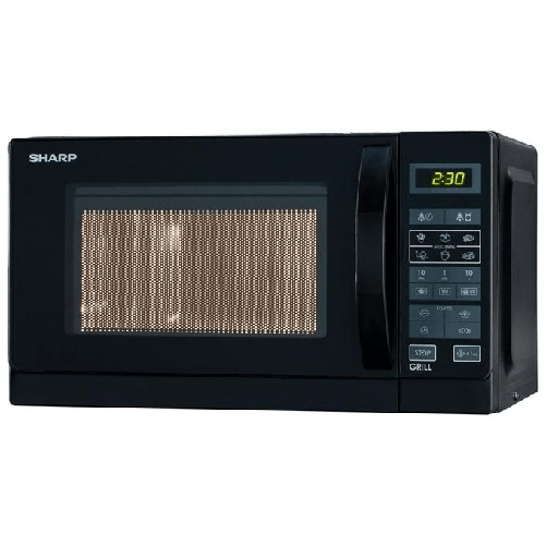 Sharp R-642BKW Forno a Microonde con Grill Capacita' 20 Litri Potenza 800 W 6 Programmi Display Digitale Nero Sharp R-642BKW Nero Microonde combinato