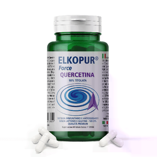 Scen Elkopur Force Quercetina pura, 120 capsule da 500 mg. con 200 mg Elkopur Force Quercetina pura, 120 capsule da 500 mg. con 200 mg. di Quercetina