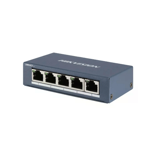 Hikvision Switch 5 Port Gigabit Unmanaged Switch 5 Gigabit Rj45 Ports Desktop Steel Case Unmanaged