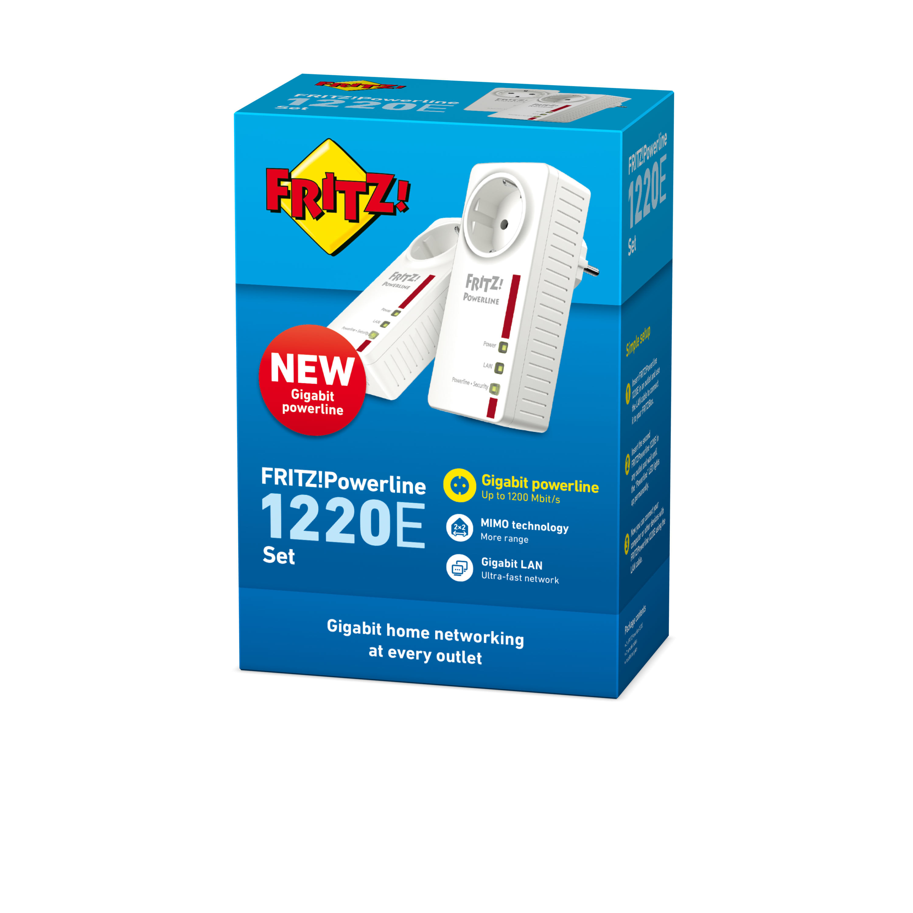 Avm Fritz FRITZ!Powerline 1220E 1200 Mbit/s Collegamento ethernet LAN Bianco 2 pz