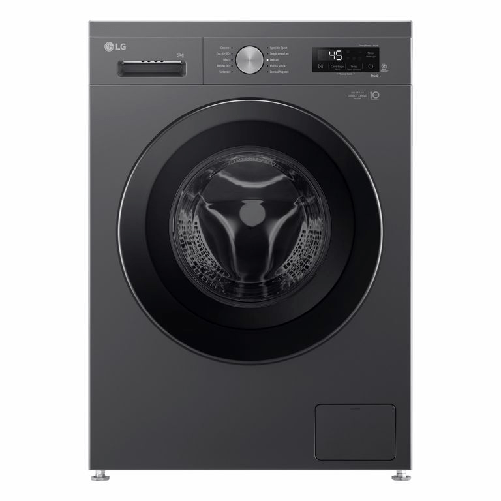 Lg f4nx1009nmb lavatrice smart 9kg, classe a, 1400 giri, 6 motion, allergy care, black