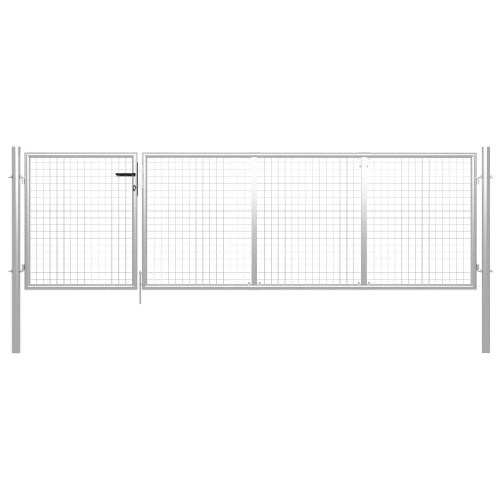 vidaXL Cancello per Giardino in Acciaio 350x75 cm Argento