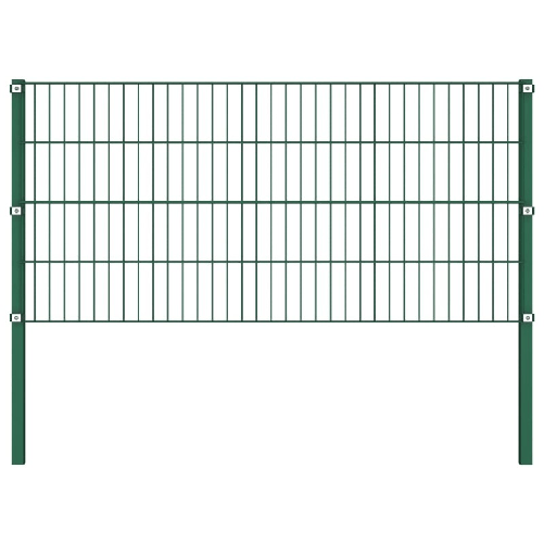 vidaXL Pannello di Recinzione con Pali in Ferro 1,7x0,8 m Verde