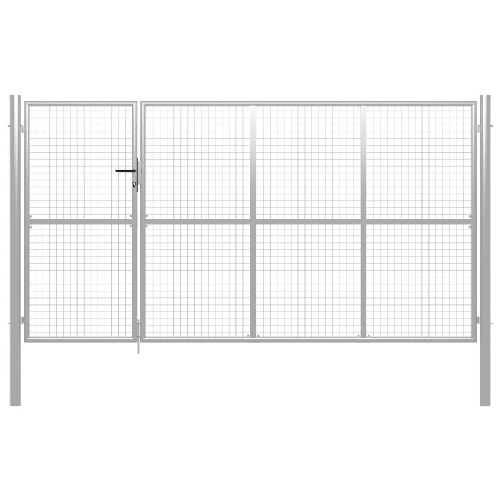 vidaXL Cancello per Giardino in Acciaio 350x150 cm Argento