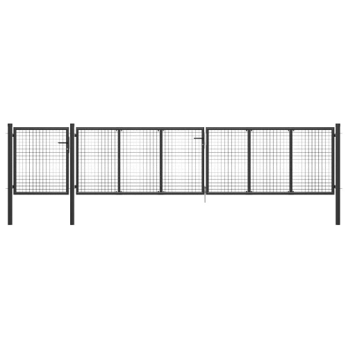 vidaXL Cancello per Giardino in Acciaio 500x75 cm Antracite
