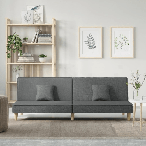 vidaXL Divano Letto Grigio Scuro in Tessuto