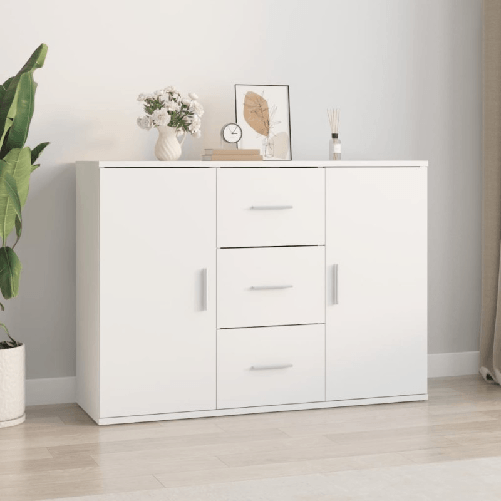 vidaXL Credenza Bianca 91x29,5x65 cm in Legno Multistrato