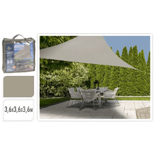 ProGarden Vela Parasole 3,6x3,6x3,6 m Triangolo Sabbia
