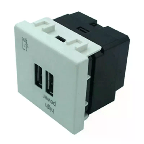 Modulo presa C2219 attacco USB doppio 2.1A caricatore compatibile matix bticino