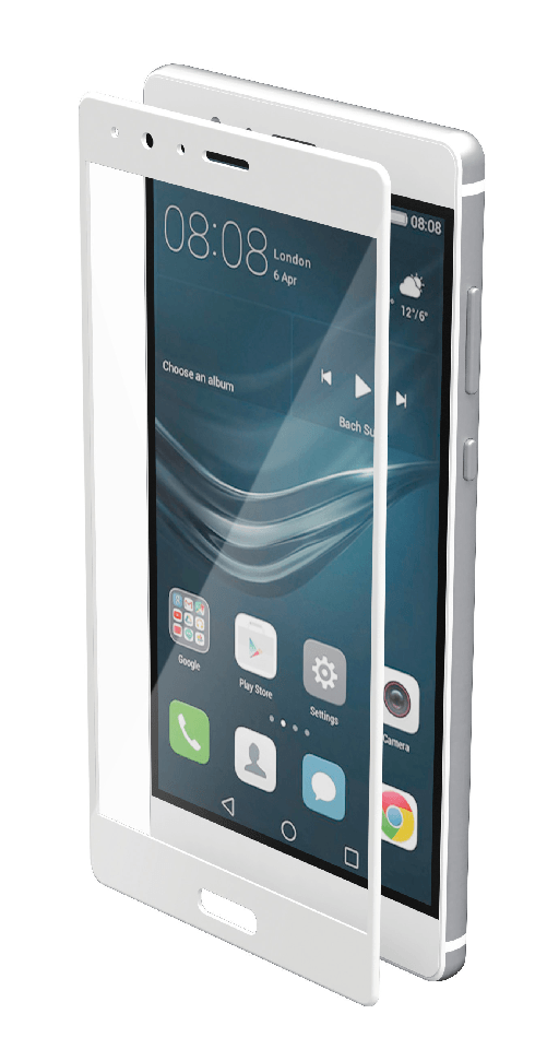 Phantom, vetro temperato protettivo da bordo a bordo - Huawei P9 Plus - Glossy White