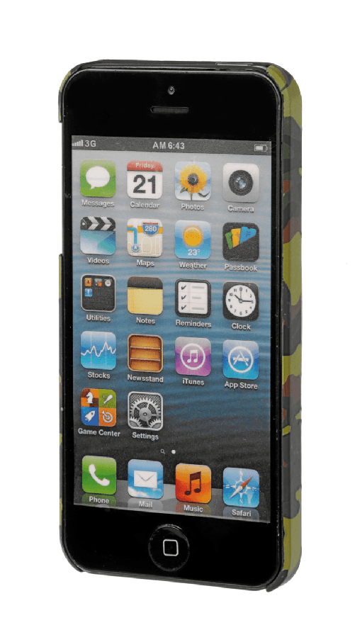Stylish, cover gommata sottile - Apple iPhone 5 / 5s / SE - Green Camo