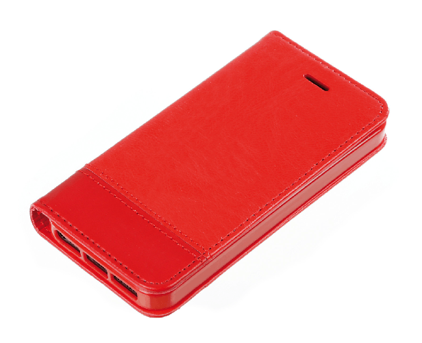 Wallet Folio Case, cover a libro - Apple iPhone 5 / 5s / SE - Rosso
