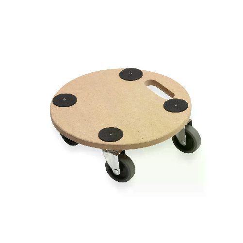 Carrello a pianale in MDF, ruote in plastica