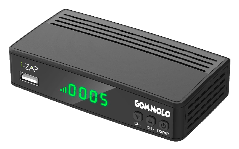 I-Zap I-Can GOMMOLO - Decoder Digitale Terrestre DVB-T2, Alta Definizione i-ZAP GOMMOLO set-top box TV Cavo HD Nero