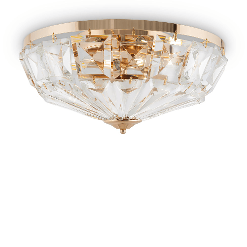 Maytoni Plafoniera Contemporanea Facet Metallo Oro 6 Luci Diffusori Vetro Maytoni MOD094CL-06G illuminazione da soffitto E14