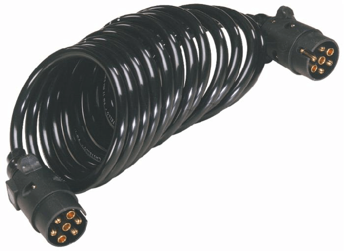 Prolunga cavo spiralato con spine 7 poli da 12V