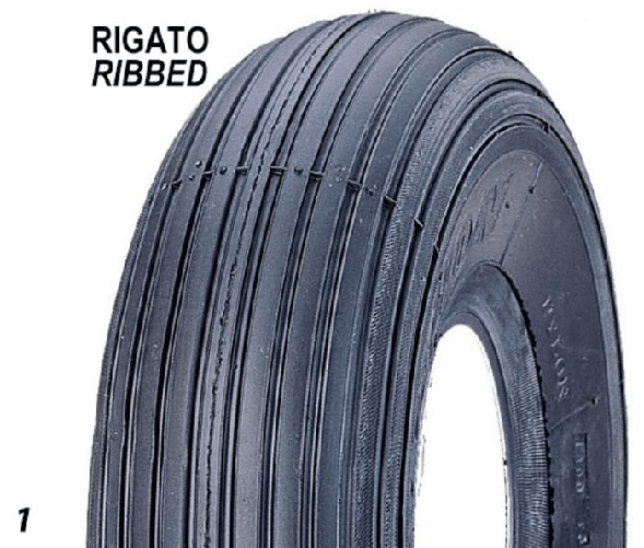 Ruota pneumatica 405mmx100mm 4,00x8" portata 180 kg con mozzo in nylon 2pr